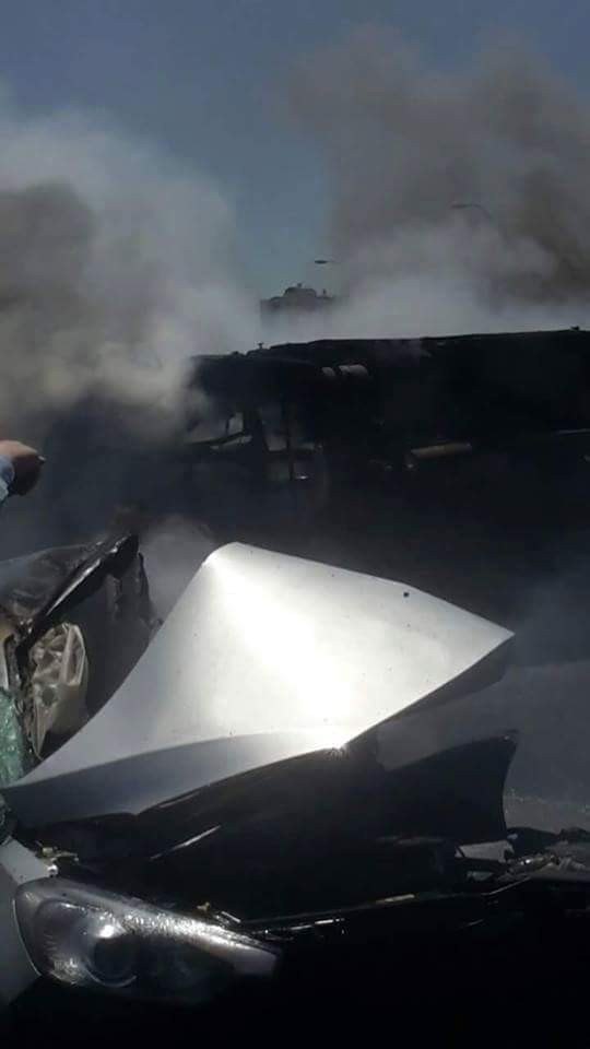 مصرع 3 نساء وشاب وطفل حرقًا في حادث طرق